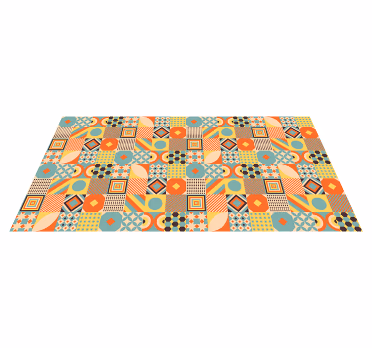 Vinyl Teppich Küche Farbige geometrische fliesen - TenStickers