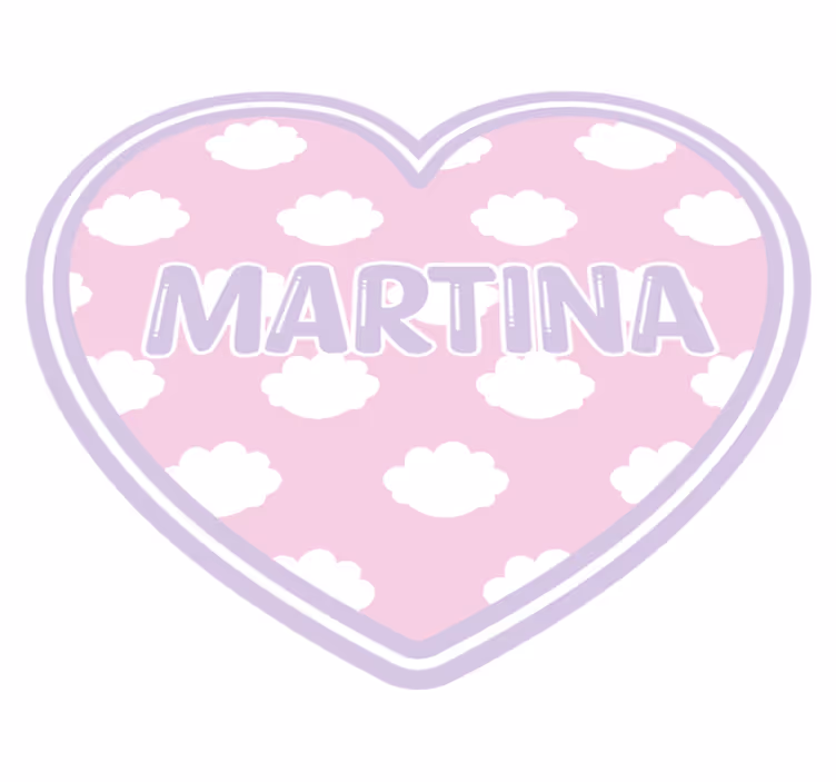 Vinylteppich mit Name Herz in wolken personalisiert - TenStickers