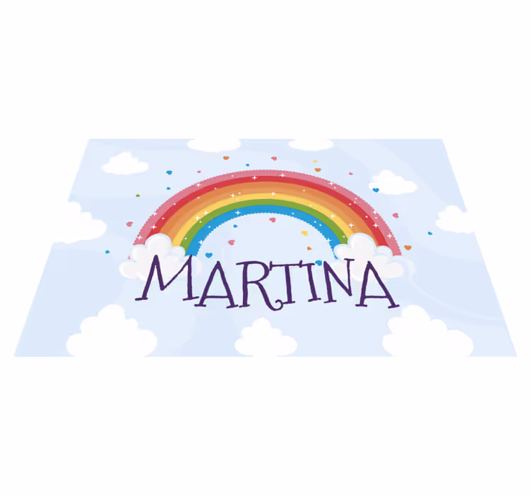 Vinyl Teppich kindlich regenbogen benutzerdefinierter name - TenStickers