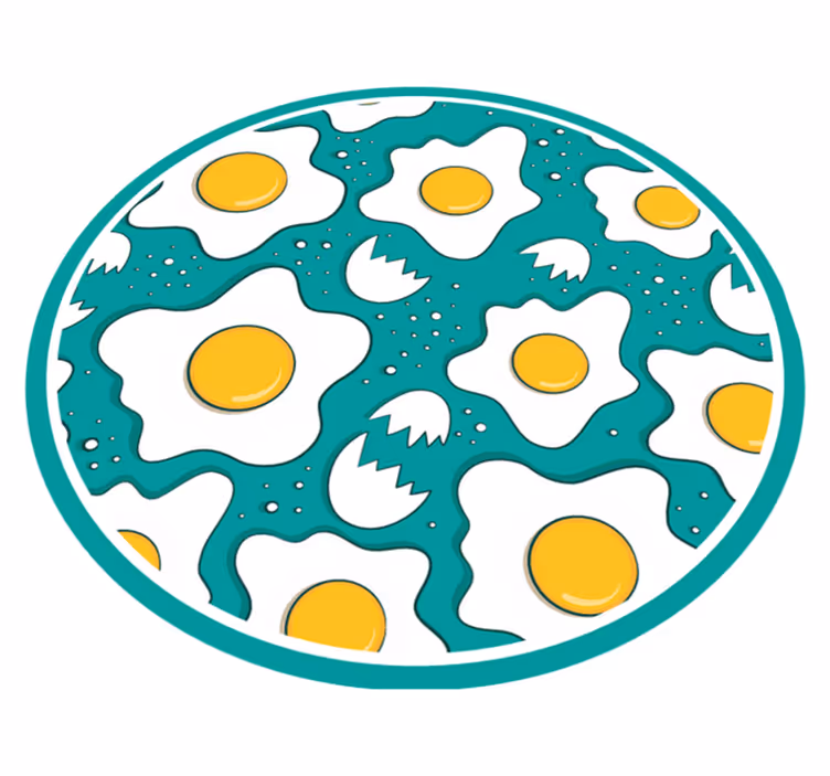 Vinyl Teppich Küche spiegeleier-muster - TenStickers