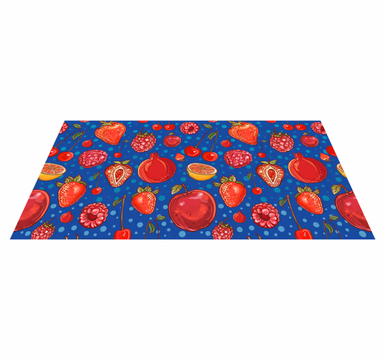 Vinyl teppich küche im bunten beeren design - TenStickers