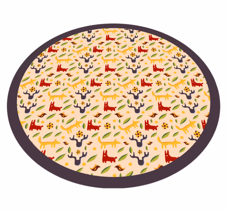 Vinyl Teppich kindlich bunte waldtiere - TenStickers