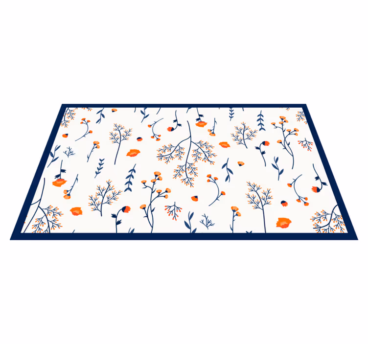 Vinyl Teppich Blumen blumenzweigmuster - TenStickers
