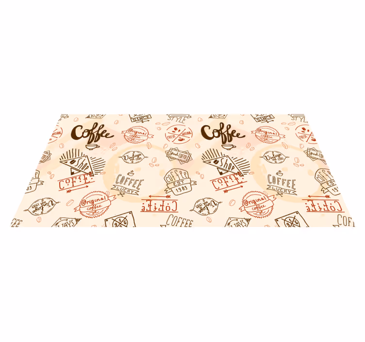 Vinyl Teppich Küche Vintage kaffeemuster - TenStickers