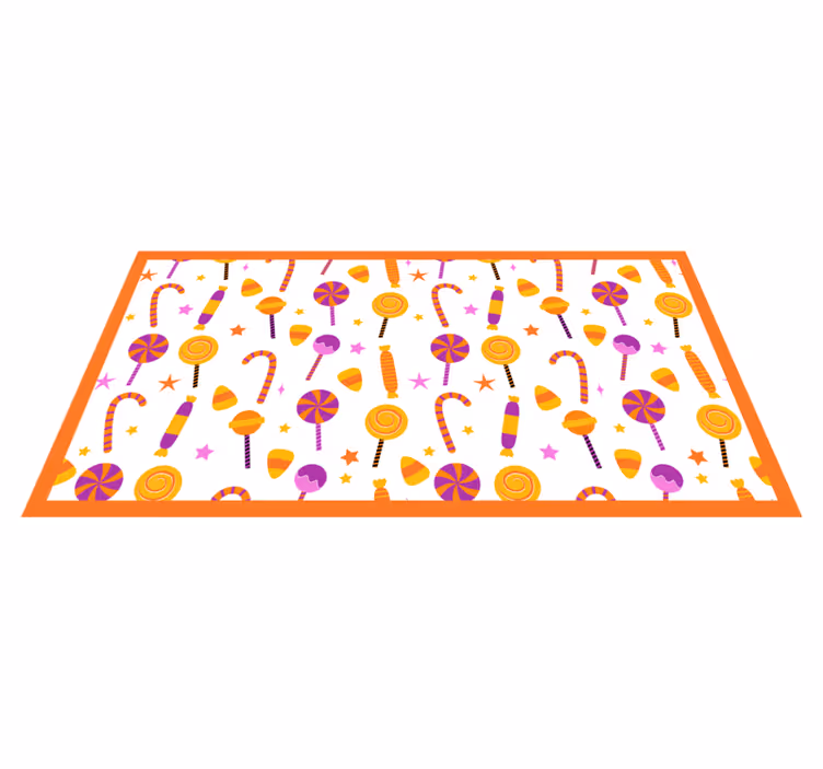 Vinyl teppich küche im bunten bonbon design - TenStickers