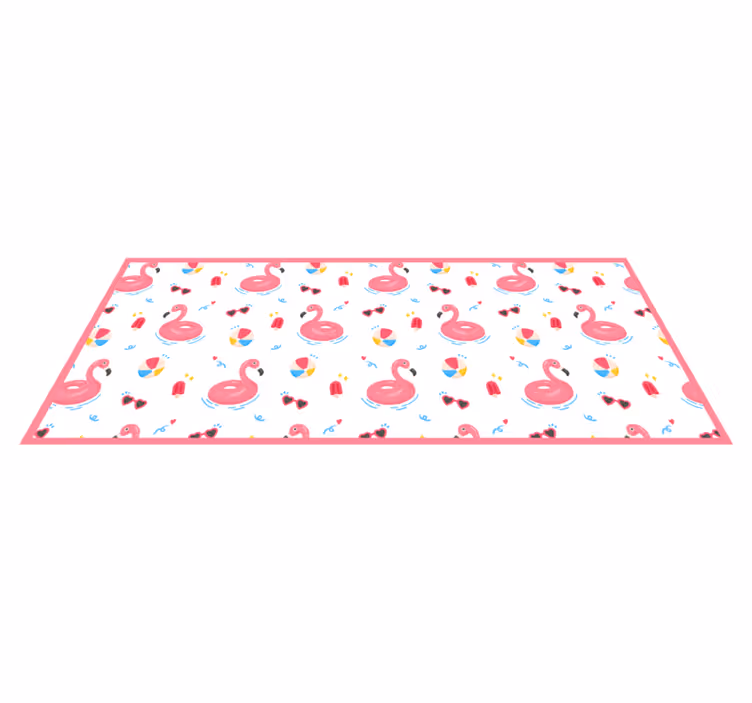 Vinyl Teppich Küche flamingo-sommerdesign - TenStickers