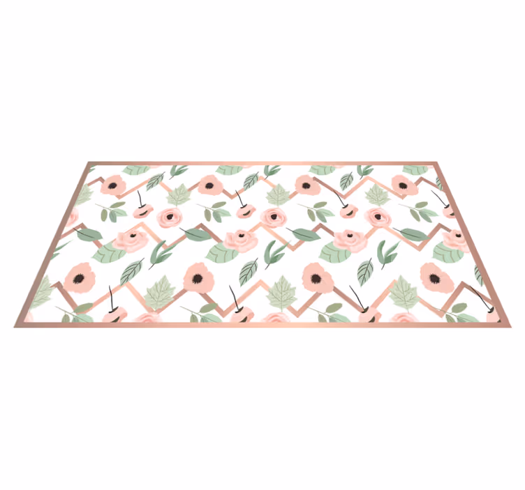Vinyl Teppich Küche Florale zickzacke - TenStickers