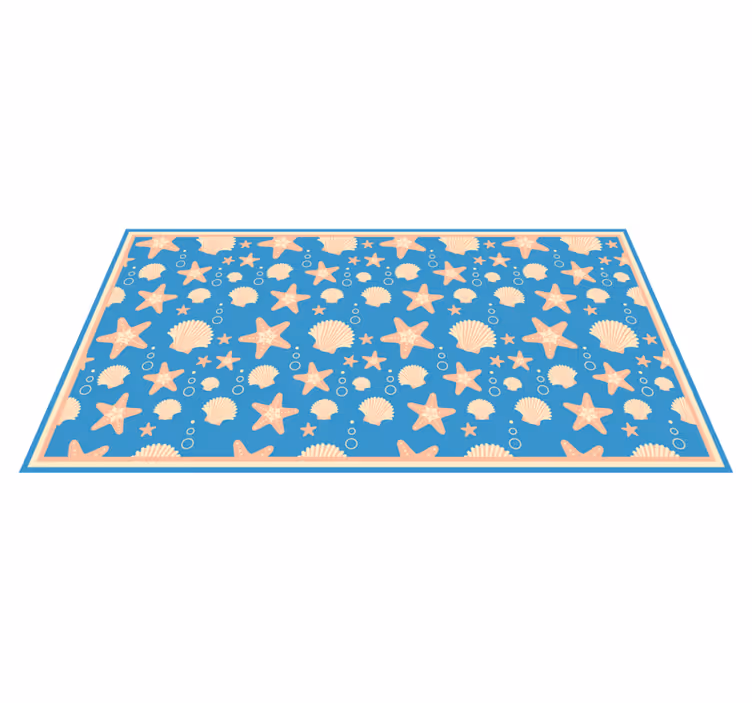Vinyl Teppich Bad komposition mit meeresmotiven - TenStickers