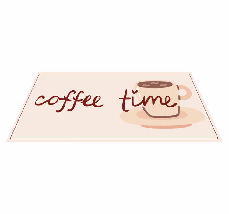 Vinyl Teppich Küche kaffeezeit tasse - TenStickers