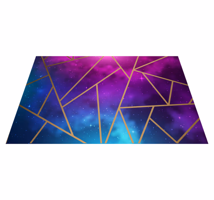 Vinyl teppich geometrisch in kosmisch blau und lila - TenStickers