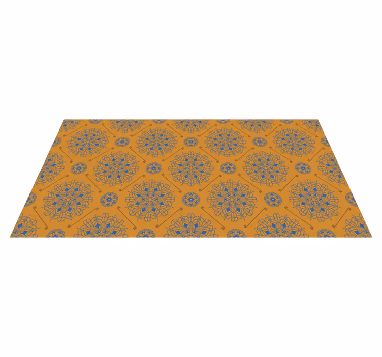 Vinyl Teppich Mandala anmutiger orangefarbener stil - TenStickers