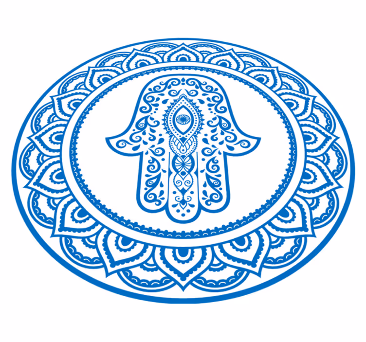 Vinyl Teppich Mandala runde hand der fatima - TenStickers