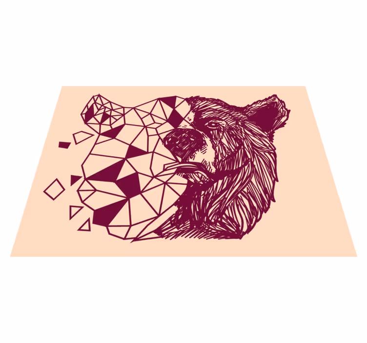 Vinyl Teppich Tiere geometrischer bärenkopf - TenStickers
