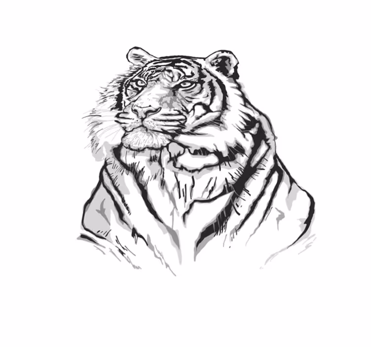 Vinyl Teppich Tiermuster tiger künstlerisches porträt - TenStickers