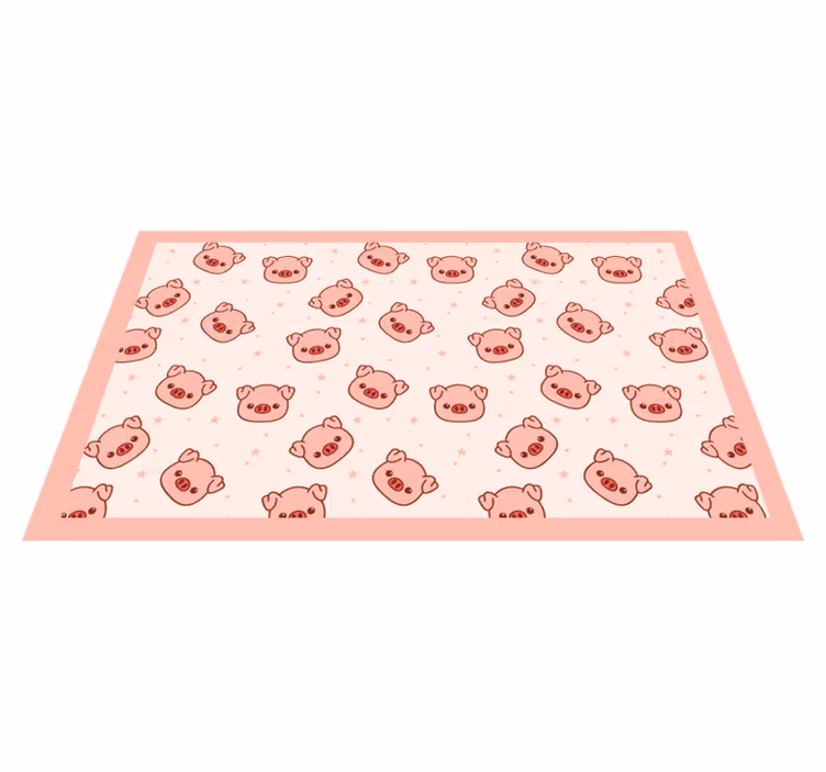 Vinylteppich Tiere Cartoon schwein gesicht - TenStickers