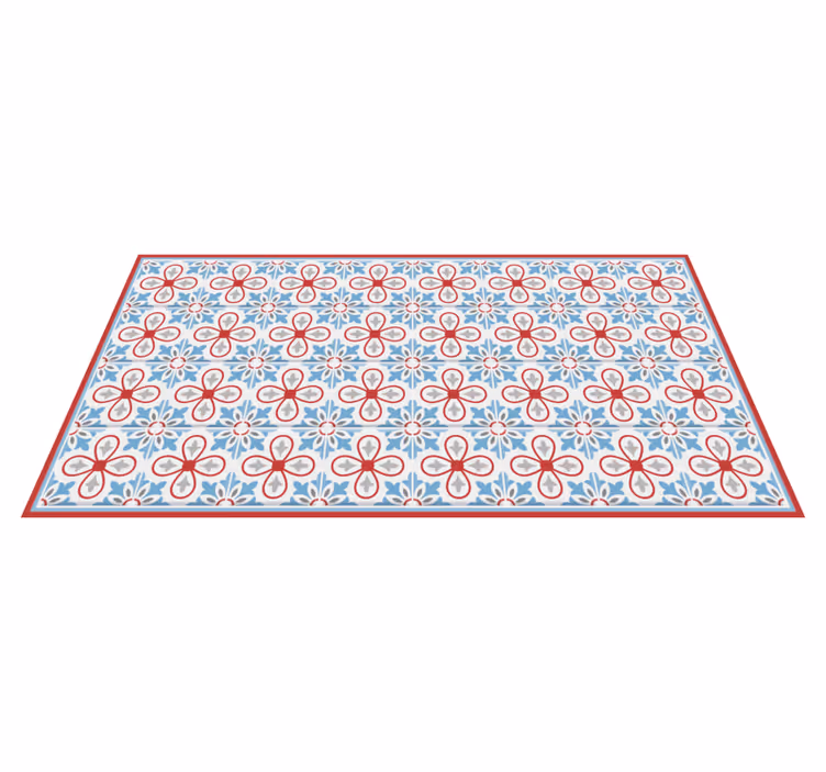Vinyl Teppich Fliesenoptik florale inspiration - TenStickers