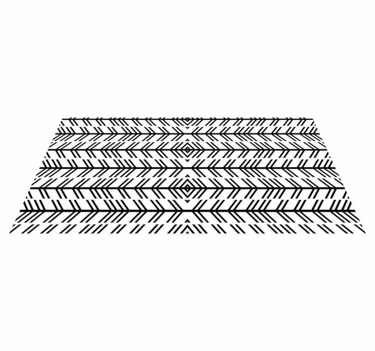 Vinylteppich Streifen chevron-schwarze linien - TenStickers