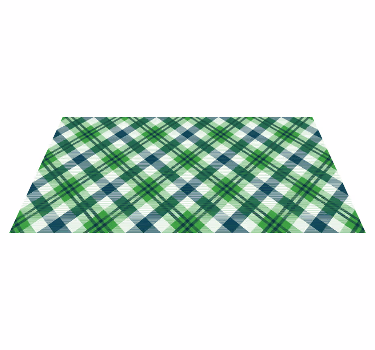 Vinylteppich Vintage Grüner und blauer schottischer tartan - TenStickers