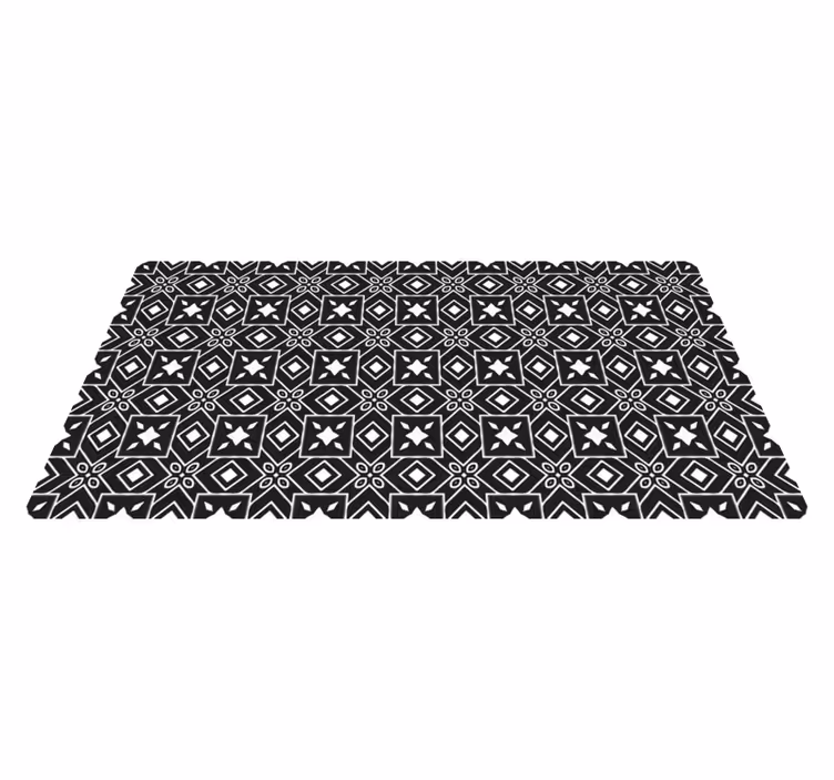 Vinyl Teppich Küche Schwarzweiss-fliesenmuster - TenStickers