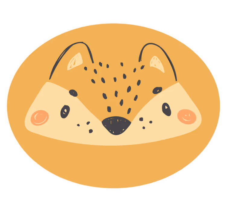 Vinyl Teppich Baby süßes fuchsgesicht - TenStickers