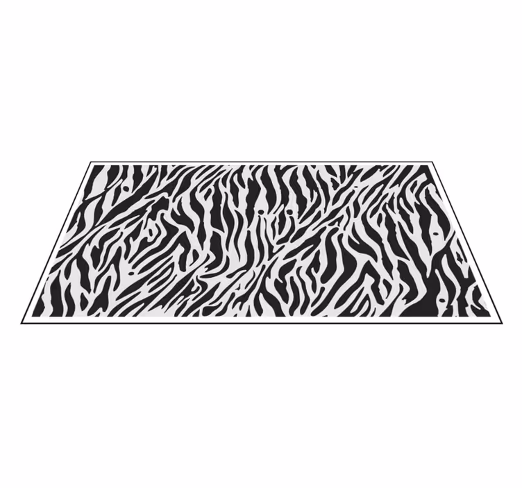 Vinylteppich Animal Print Schwarz-weiß-zebra - TenStickers