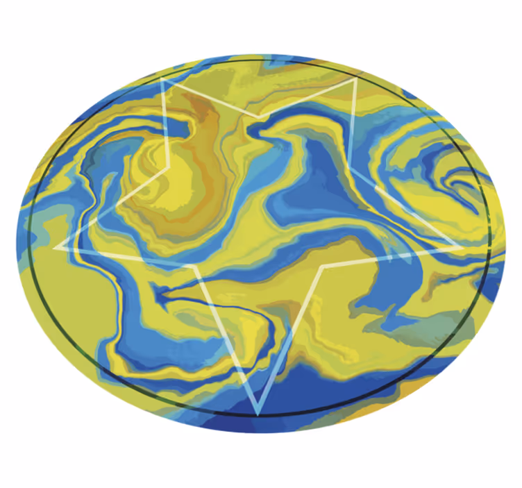 Vinyl Teppich Imitation Struktur blauer und gelber stern - TenStickers