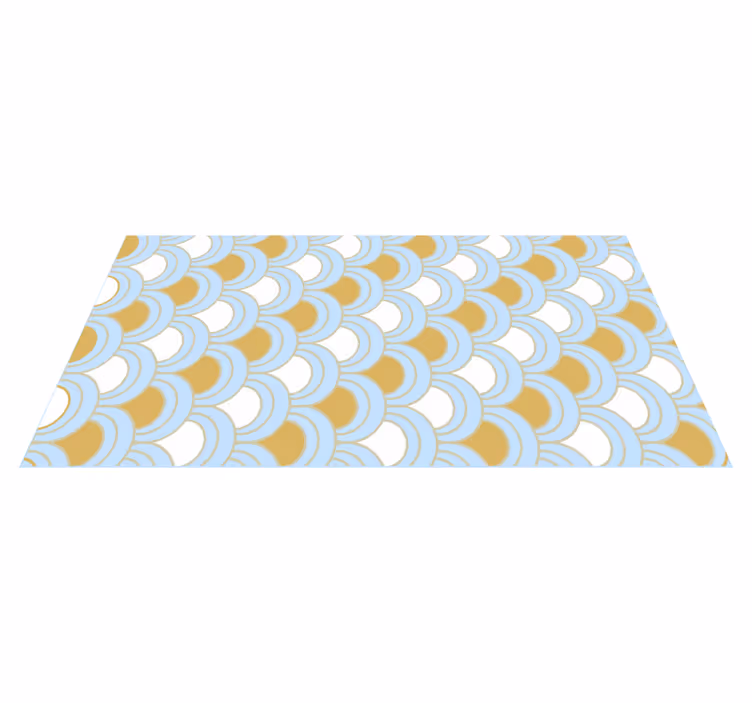 Vinyl Teppich geometrisch blaues geschwungenes muster - TenStickers
