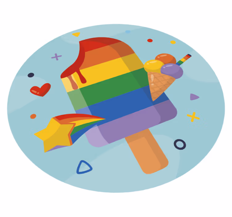 Vinylteppich modern Eislutscher regenbogen - TenStickers
