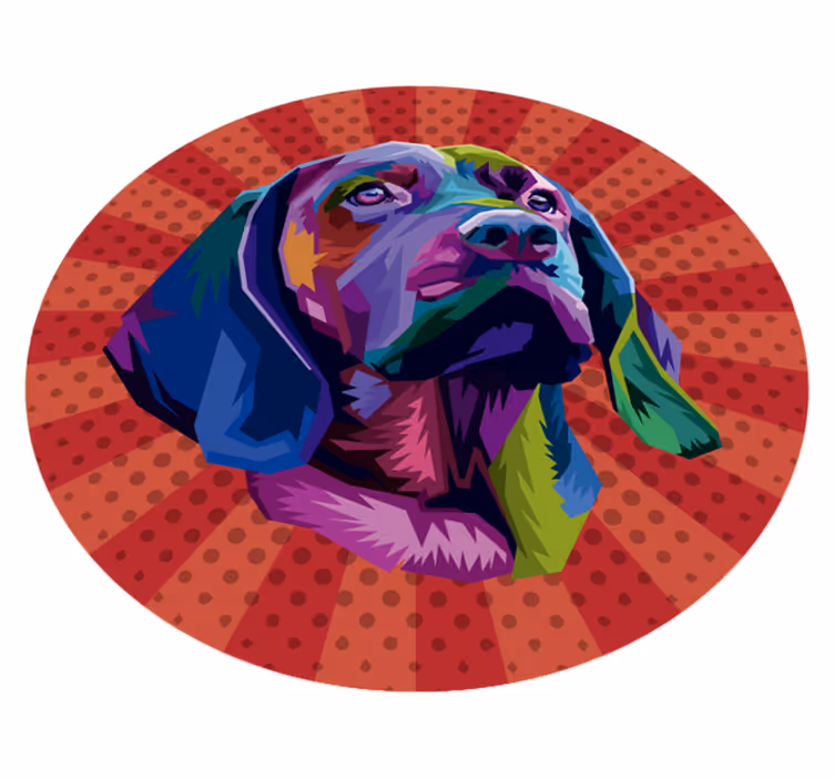 Vinyl Teppich Tiere buntes hundeporträt - TenStickers