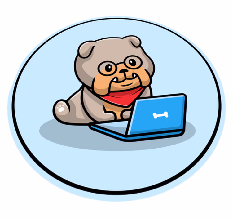 Vinylteppich Tiere Arbeitender bulldogge - TenStickers