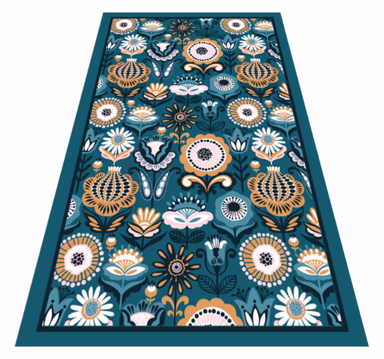 Vinyl Teppich Schlafzimmer florale blattmuster - TenStickers