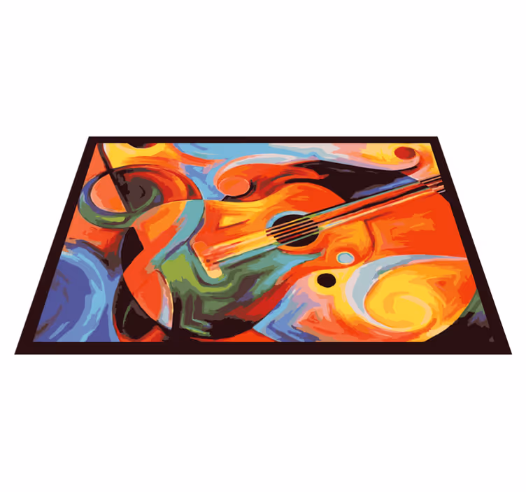 Vinylteppich modern Bunte gitarre der modernen kunst - TenStickers