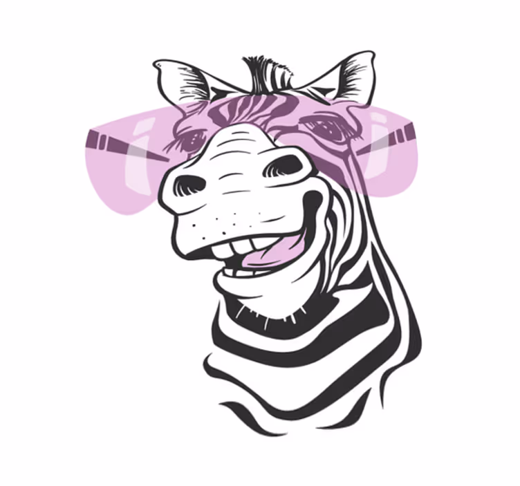 Vinyl Teppich Tiere lächelndes zebragesicht - TenStickers