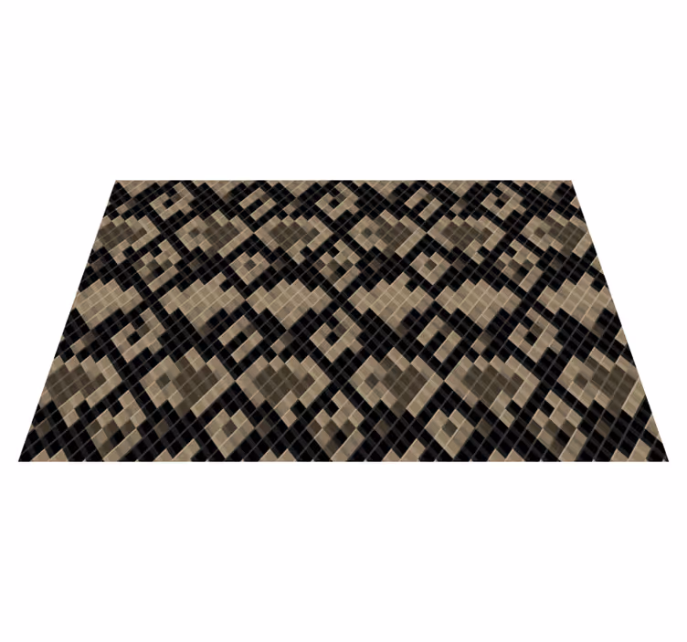 Vinylteppich Mosaik schwarzes geometrisches muster - TenStickers