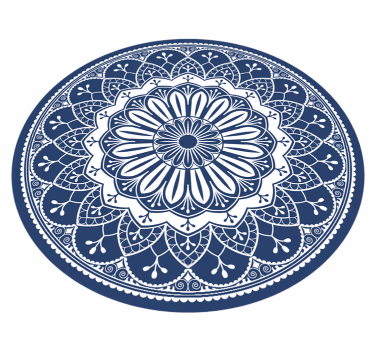 Vinyl Teppich Mandala marine botanische zusammensetzung - TenStickers