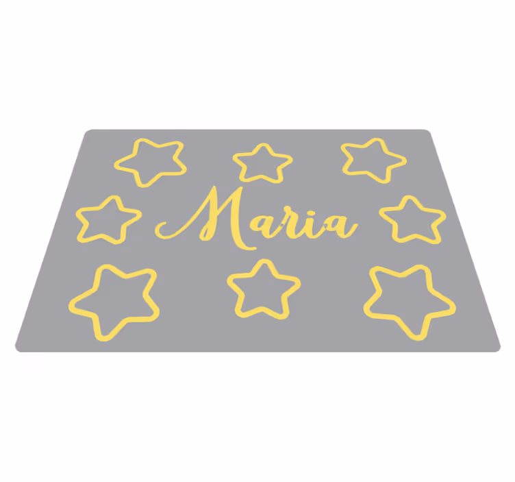 Vinyl Teppich kindlich sternengelber name - TenStickers