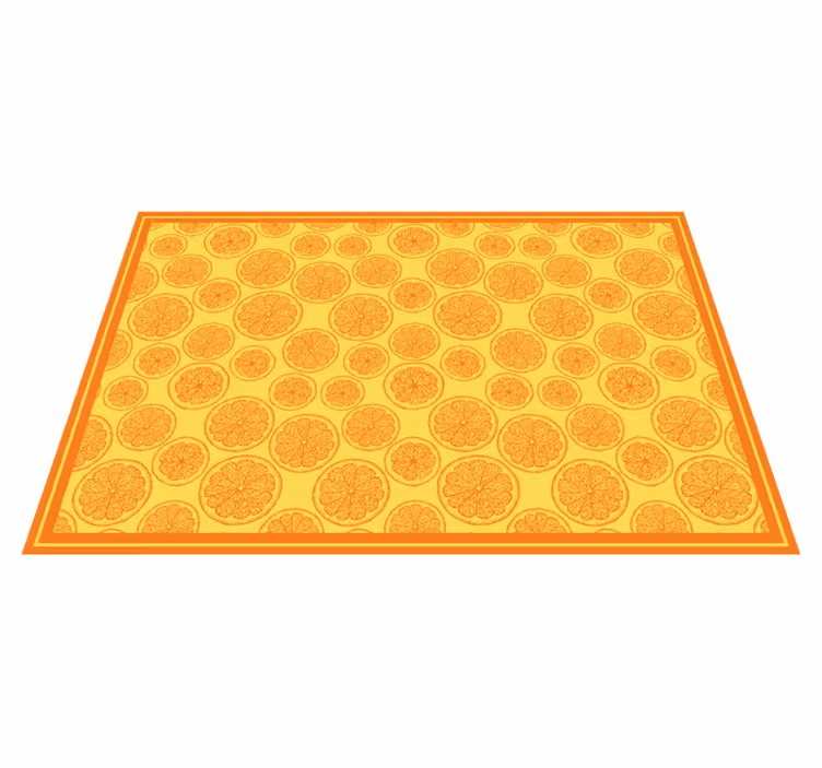 Vinyl teppich blumen zitrusscheiben design - TenStickers