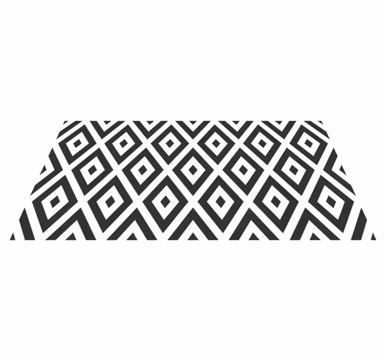 Vinyl Teppich Küche Schwarz-weiß-labyrinth-flieseneffekt - TenStickers