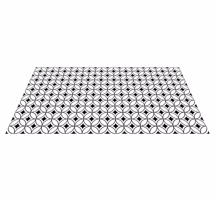 Vinyl Teppich Fliesenoptik schwarze und weiße kreise - TenStickers