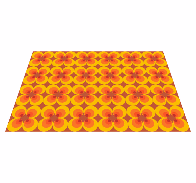 Vinylteppich geometrisch 70er jahre retro kreise - TenStickers