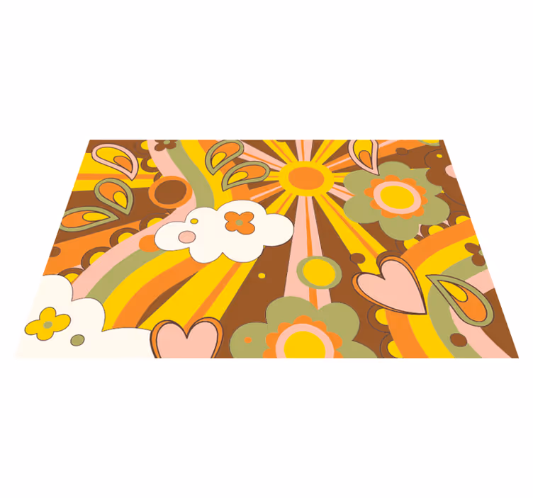 Vinylteppich Blumen 70er jahre blumen - TenStickers