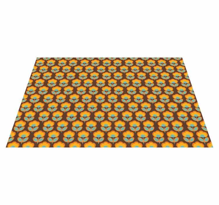 Vinyl Teppich Blumen vintage-braunes design - TenStickers