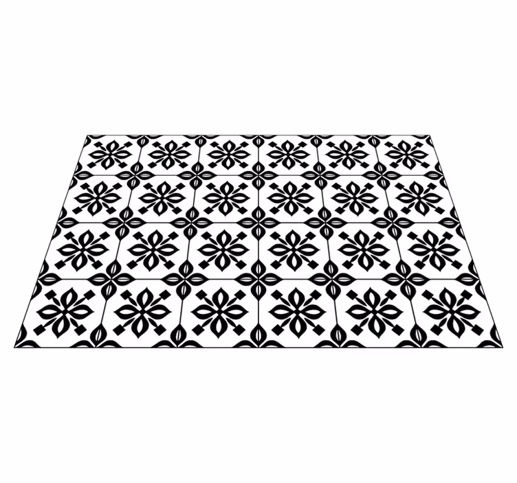 Vinylteppich Mandala Schwarz-weiß-mandala - TenStickers