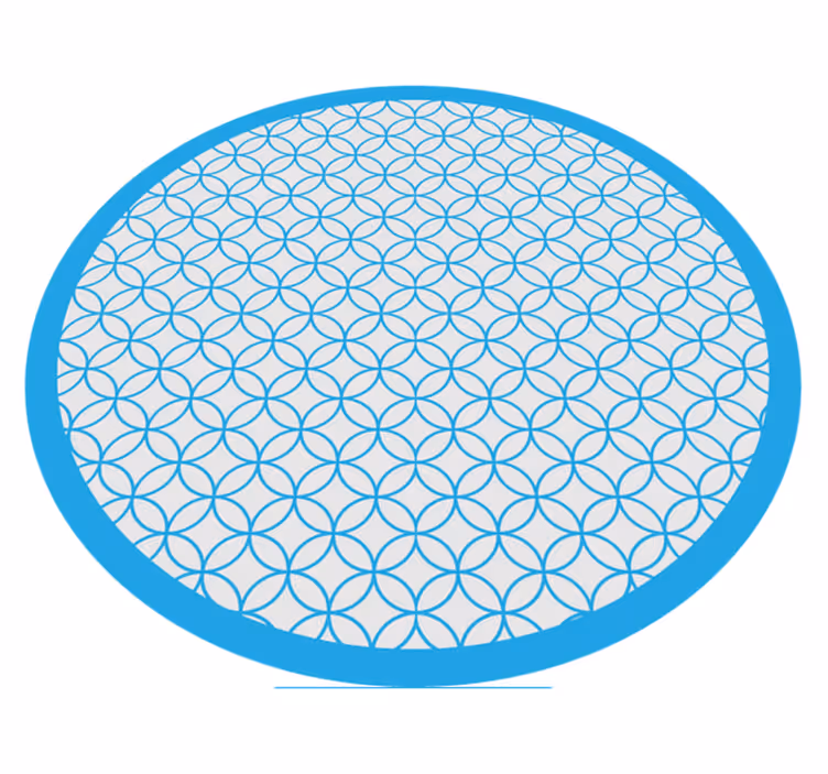 Vinyl teppich geometrisch kreisblau elegantes muster - TenStickers