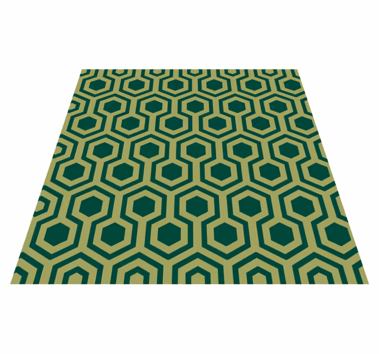 Vinylteppich geometrisch Vintage grüne sechseckfliesen - TenStickers
