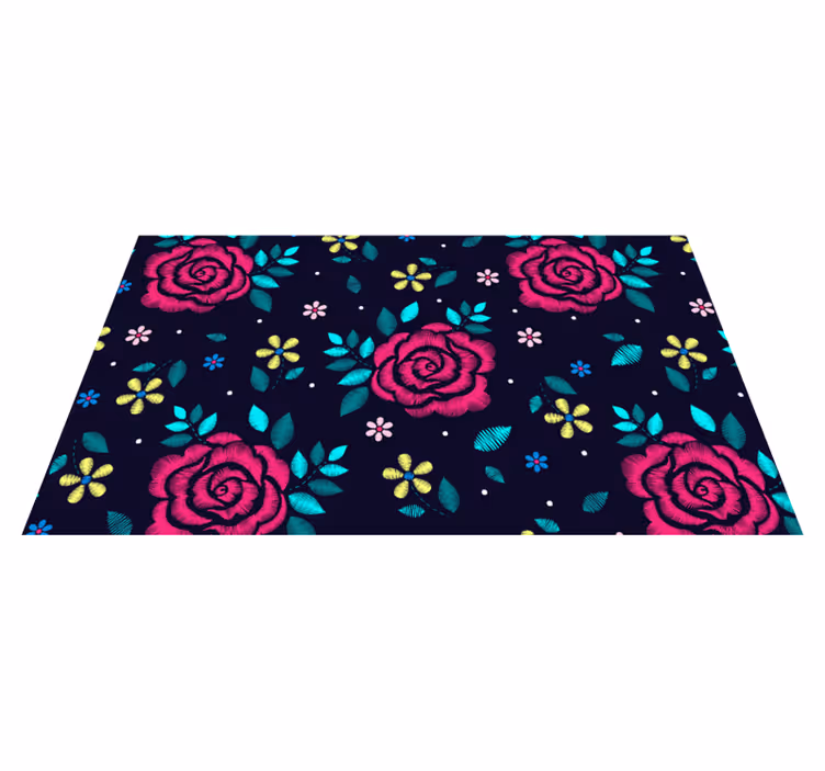 Vinyl Teppich Blumen lebendiges blumenmotiv - TenStickers