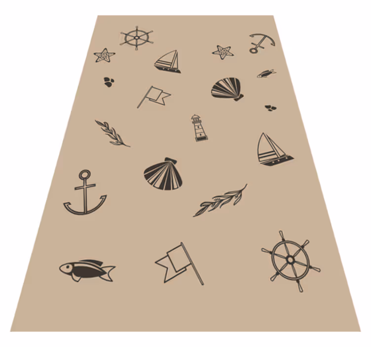 Vinyl Teppich kindlich nautische symbole - TenStickers