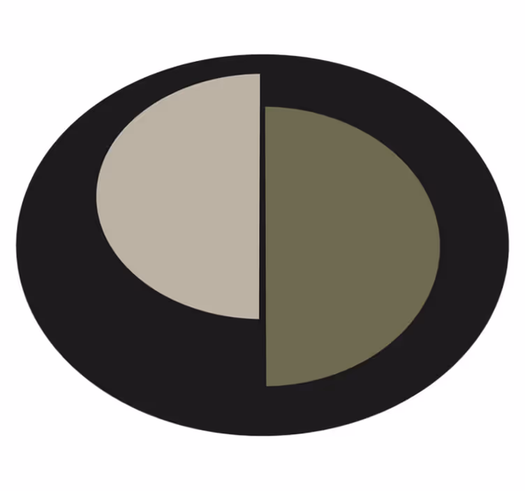 Vinyl Teppich minimalistisch zweifarbiges oval - TenStickers