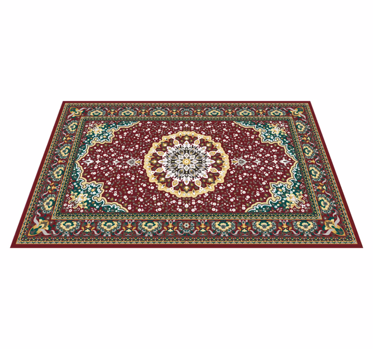 Vinyl Teppich Küche traditionelles blumenmotiv - TenStickers
