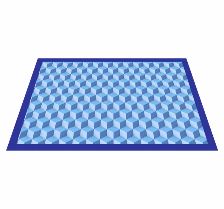 Vinyl Teppich geometrisch 3d kubisches blau - TenStickers